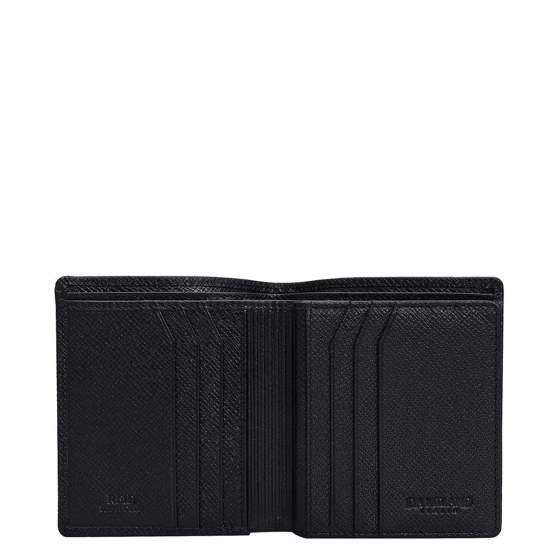 Black Bifold Leather Mens Wallet