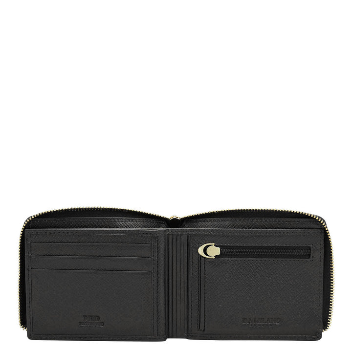 Black Bifold Leather Mens Wallet
