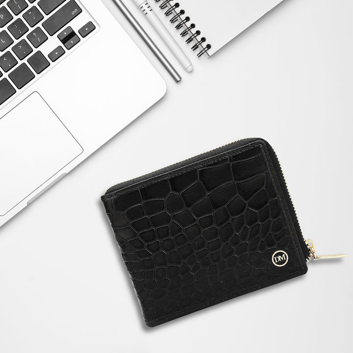 Black Bifold Leather Mens Wallet