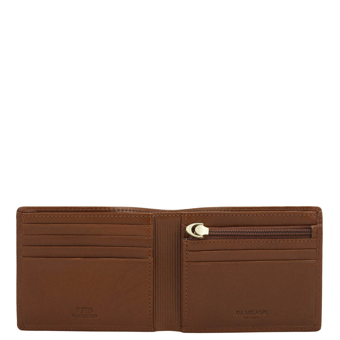 Cognac Bifold Leather Mens Wallet