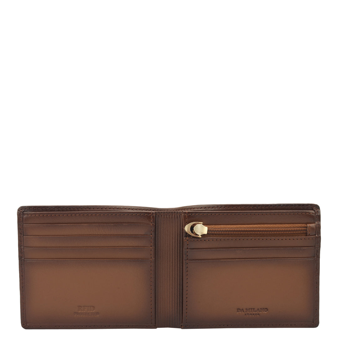 Cognac Bifold Leather Mens Wallet