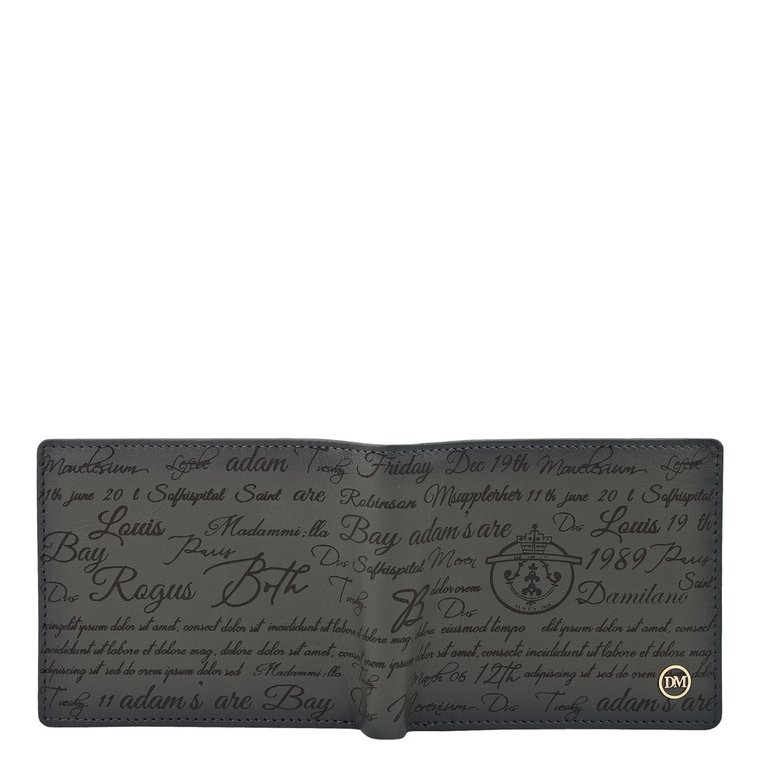 Grey Bifold Leather Mens Wallet