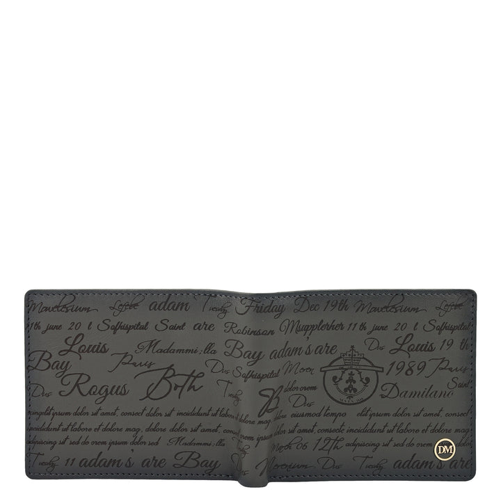 Grey Bifold Leather Mens Wallet