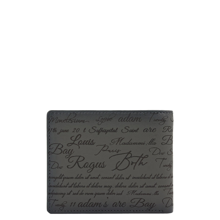 Grey Bifold Leather Mens Wallet