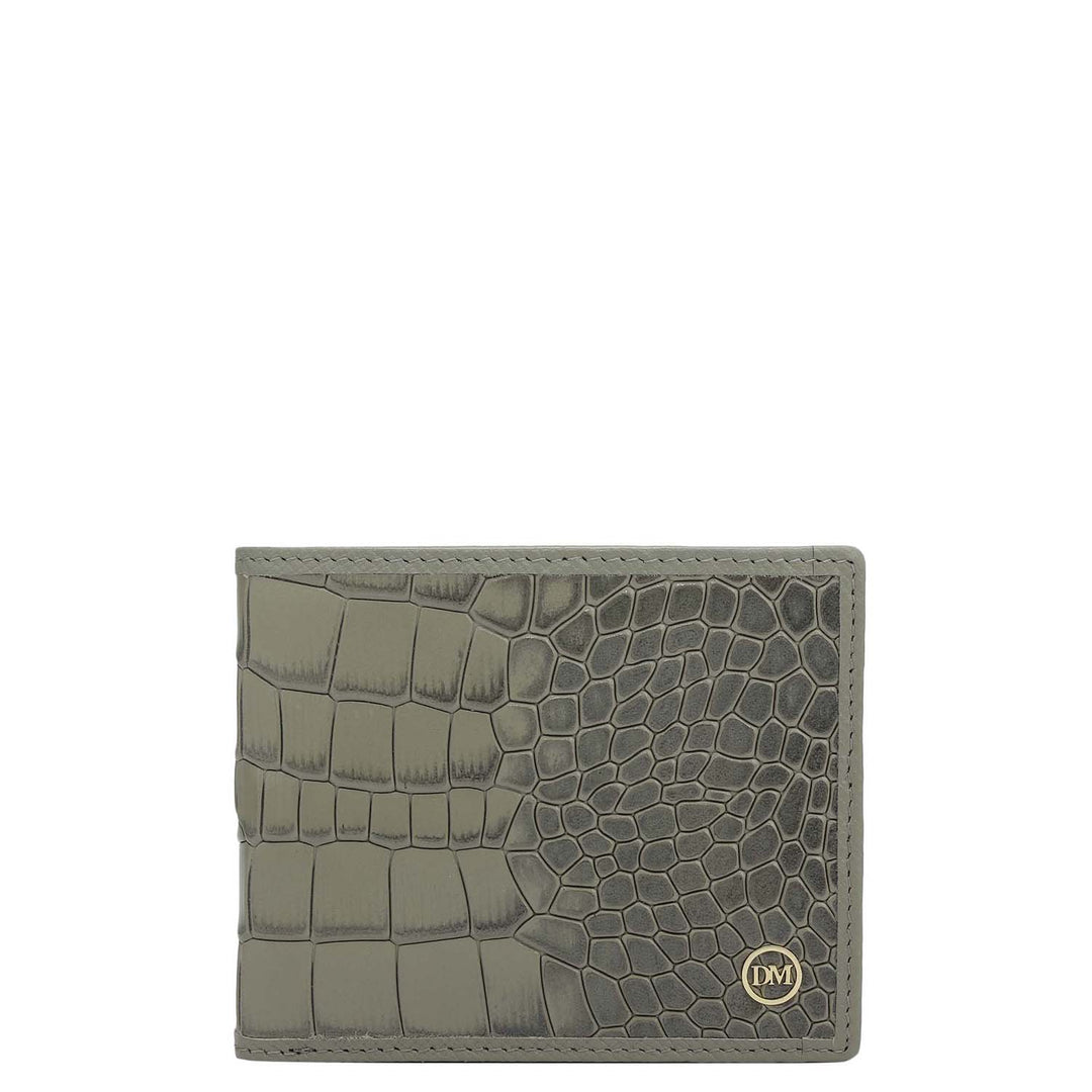 Stone Grey Bifold Leather Mens Wallet