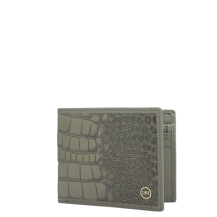 Stone Grey Bifold Leather Mens Wallet