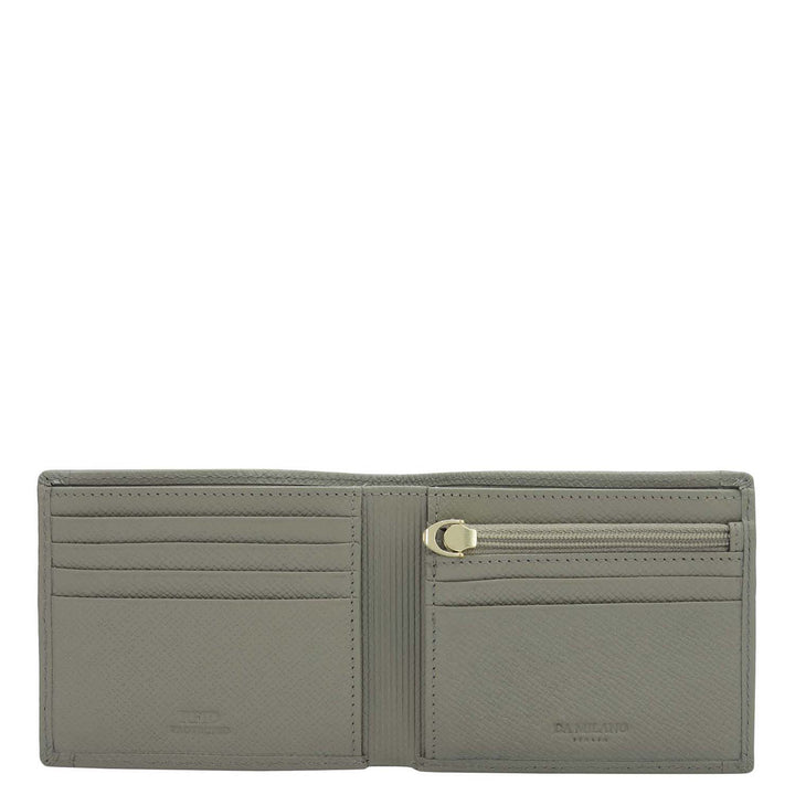 Stone Grey Bifold Leather Mens Wallet