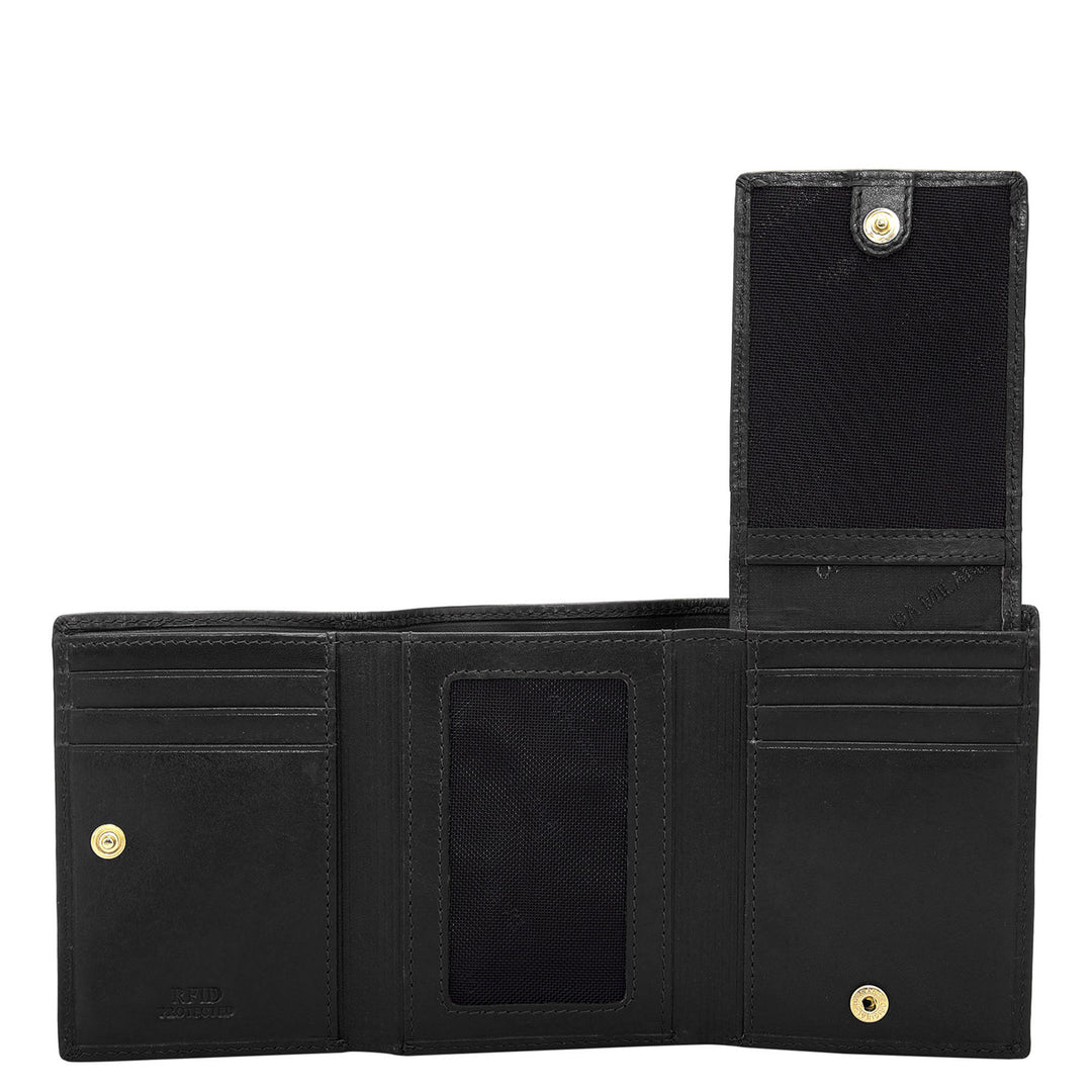 Black Bifold Leather Mens Wallet