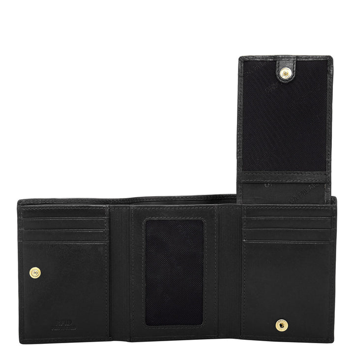 Black Bifold Leather Mens Wallet