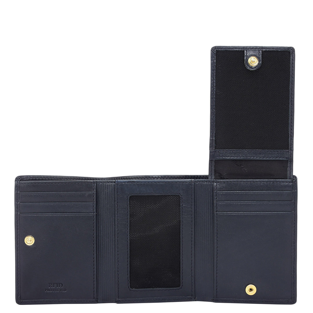 Navy Bifold Leather Mens Wallet