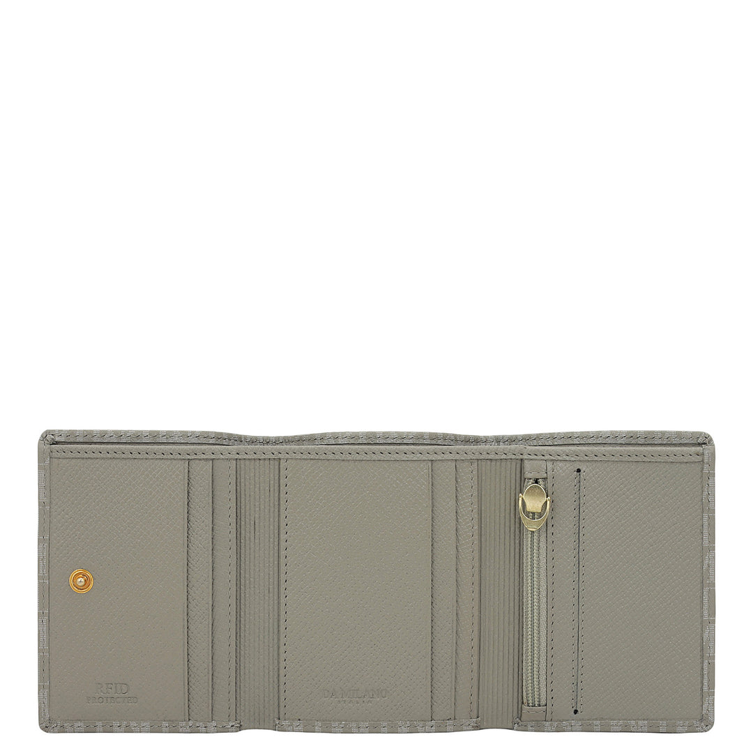 Stone Grey Bifold Leather Mens Wallet