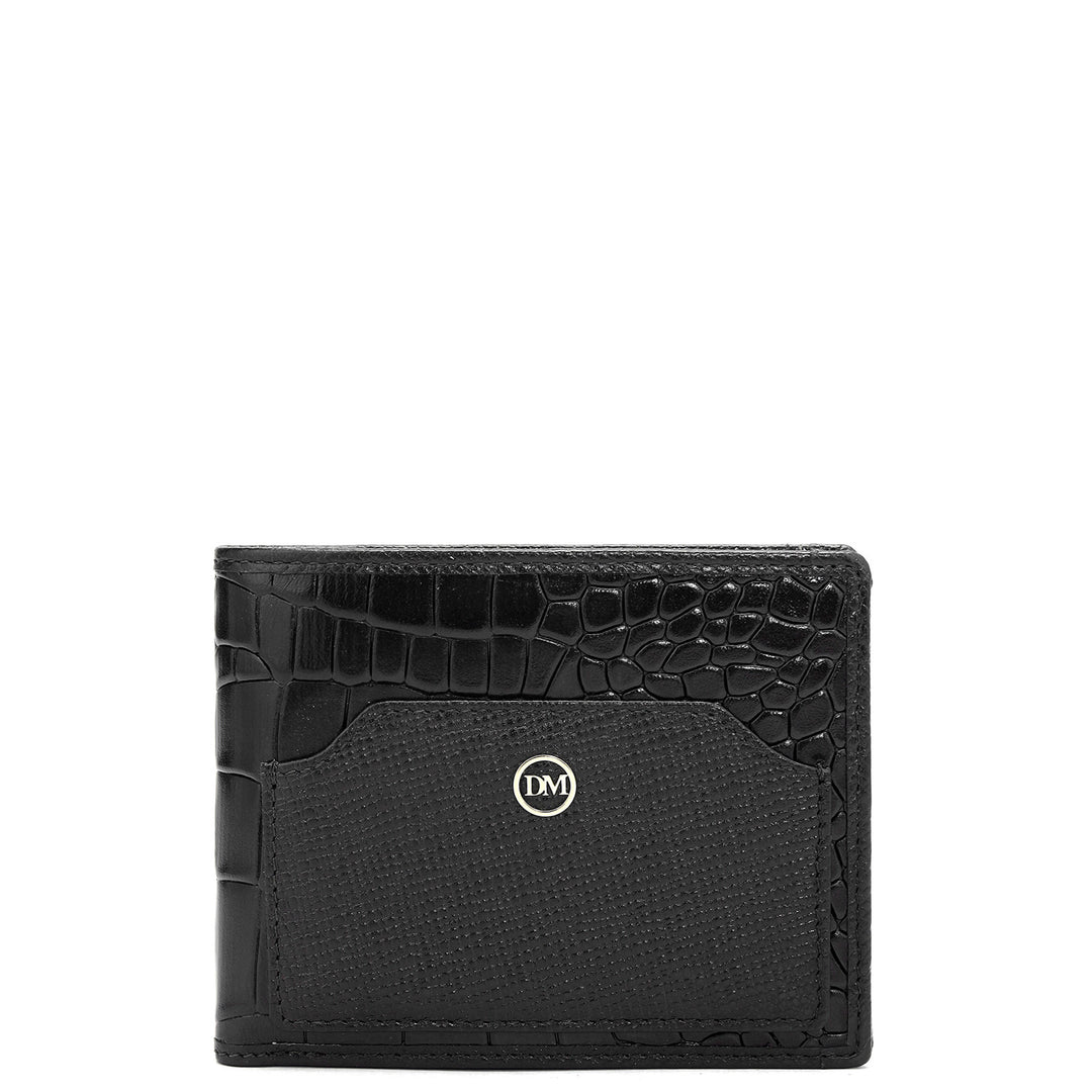 Black Bifold Leather Mens Wallet