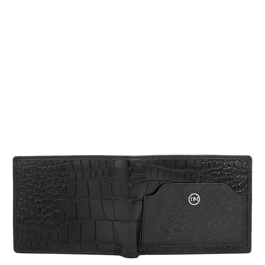 Black Bifold Leather Mens Wallet