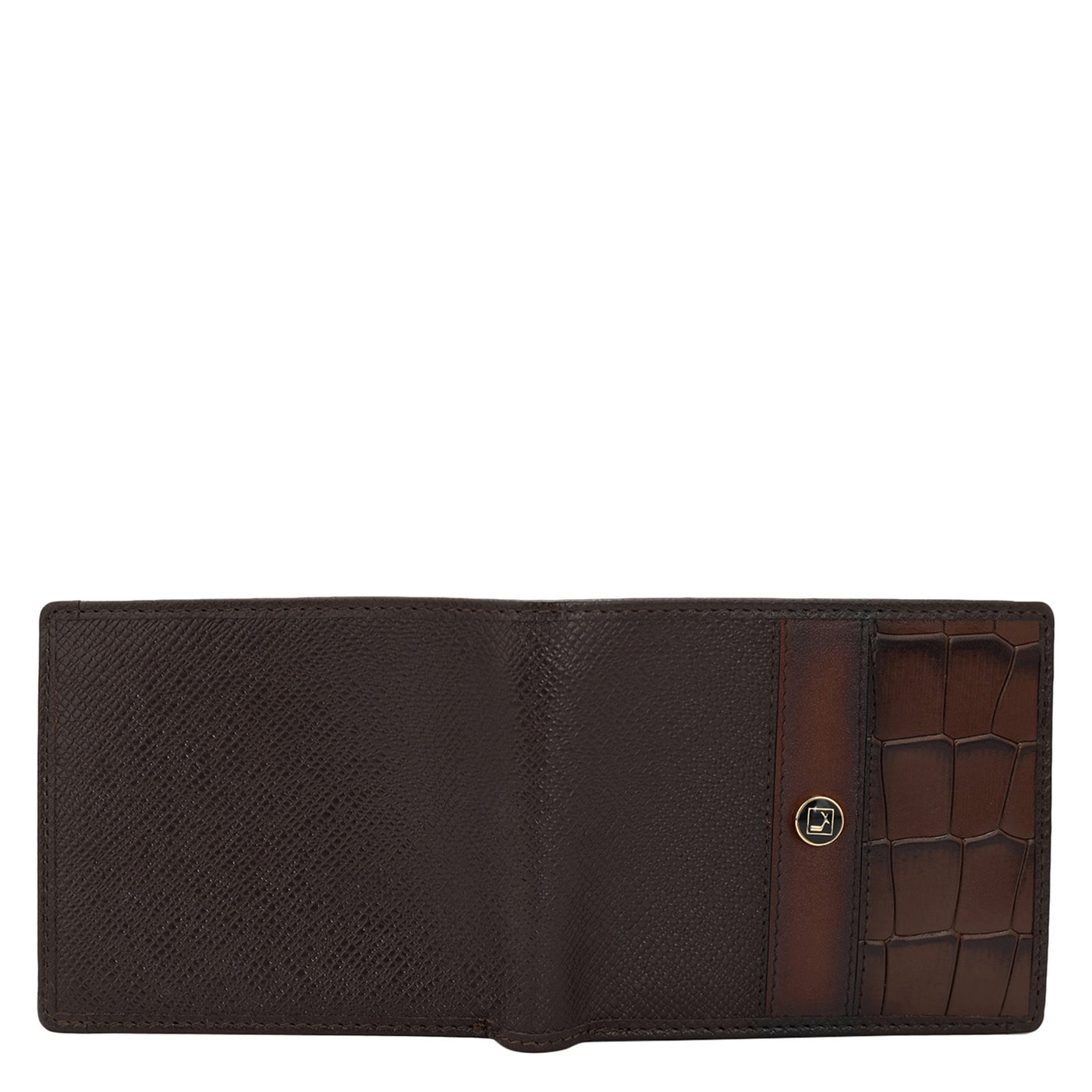 Franzy Croco Leather Mens Wallet - Chocolate