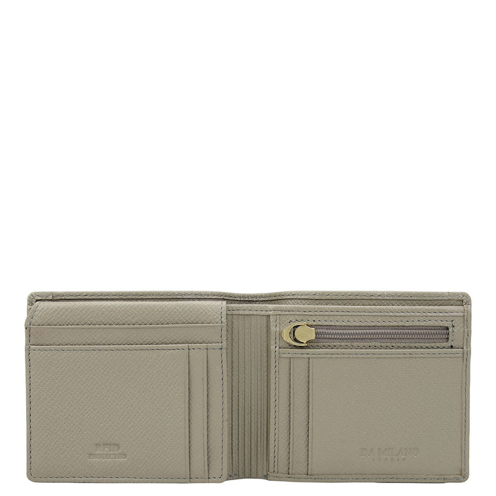 Stone Grey Bifold Leather Mens Wallet