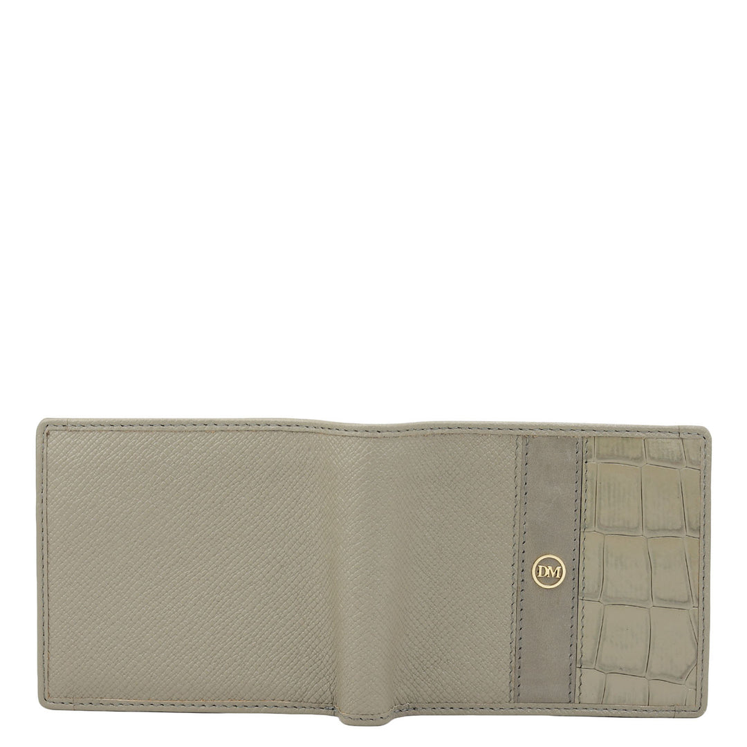 Stone Grey Bifold Leather Mens Wallet