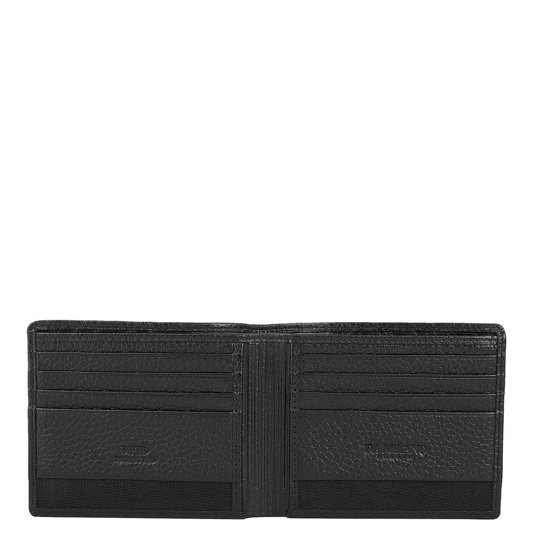 Black Bifold Leather Mens Wallet