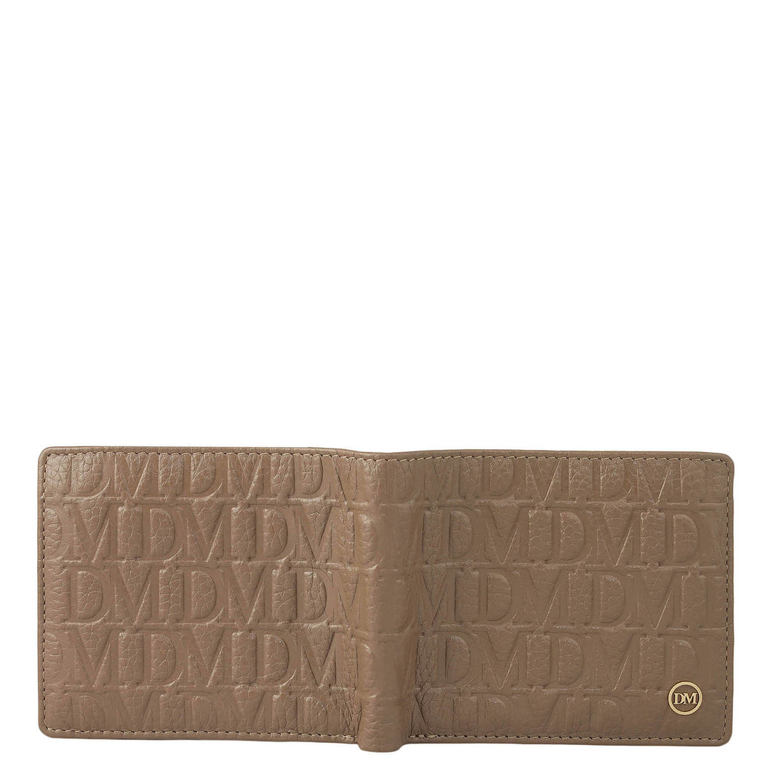 Greyish Taupe Bifold Leather Mens Wallet