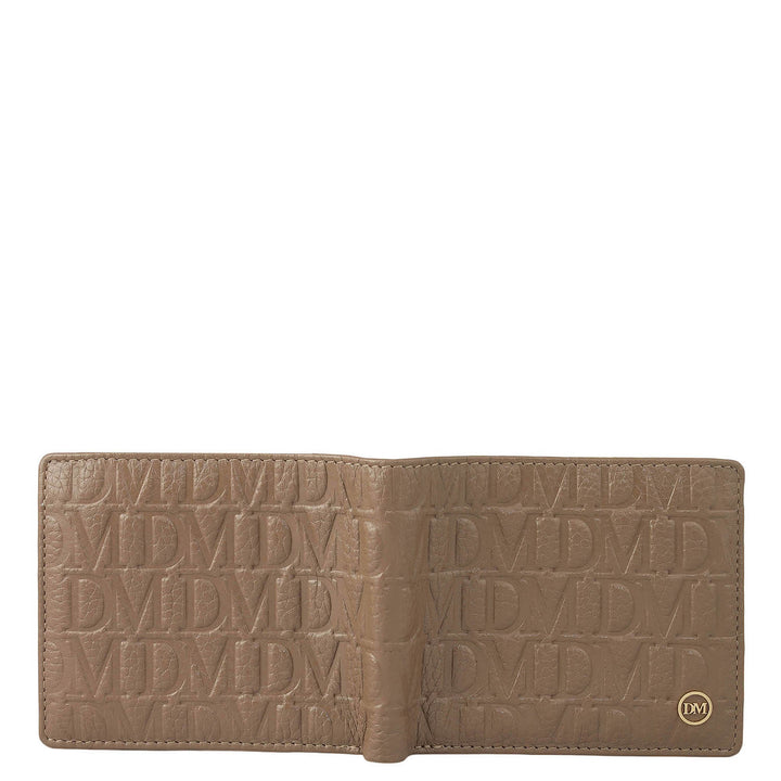 Greyish Taupe Bifold Leather Mens Wallet