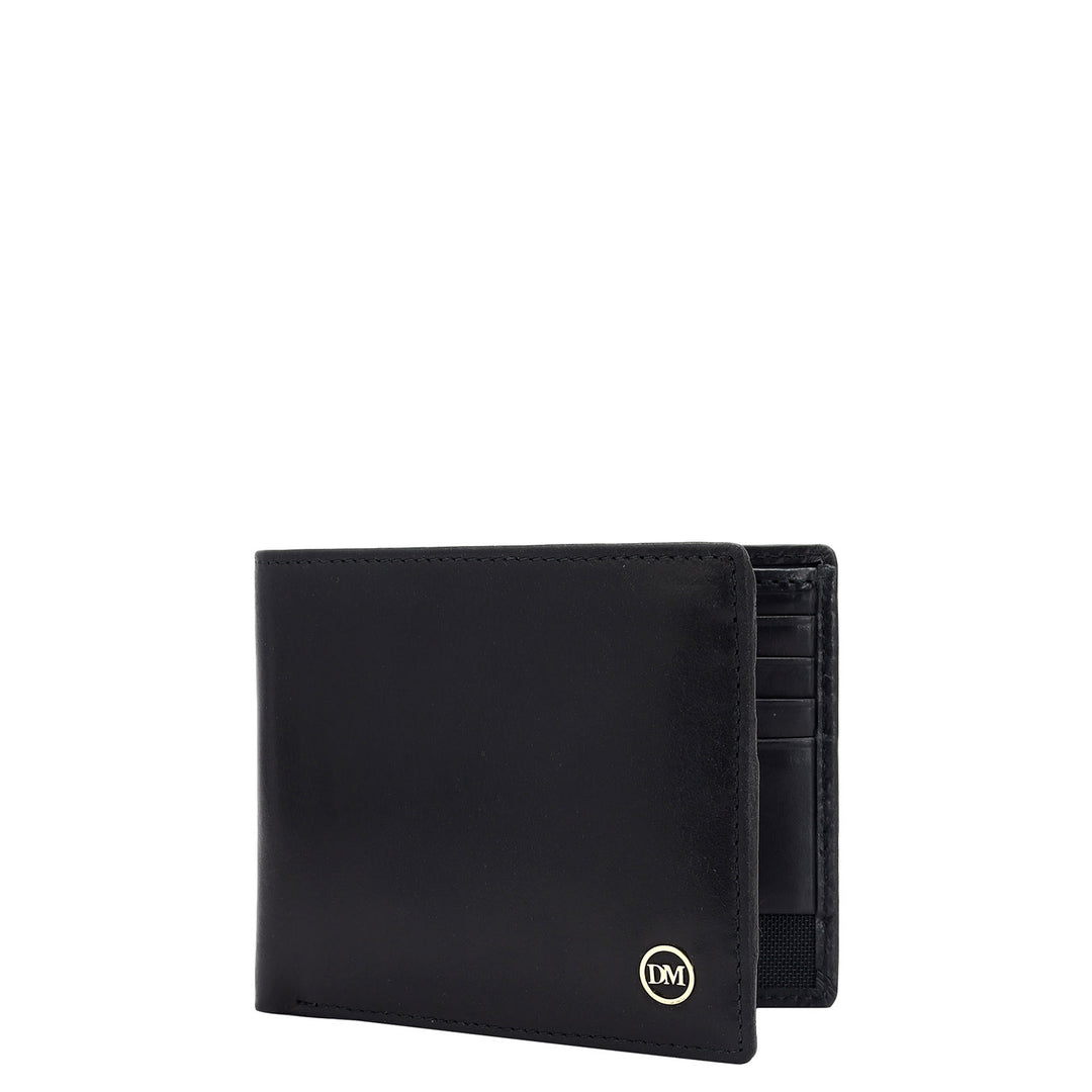 Black Bifold Leather Mens Wallet