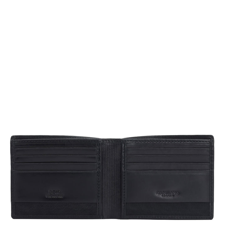 Black Bifold Leather Mens Wallet