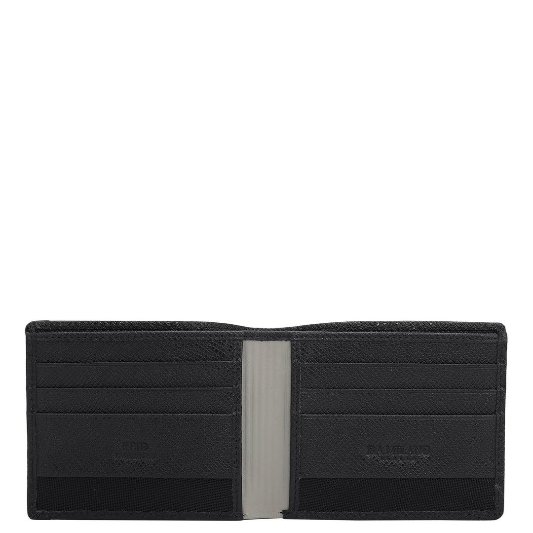 Black Bifold Leather Mens Wallet