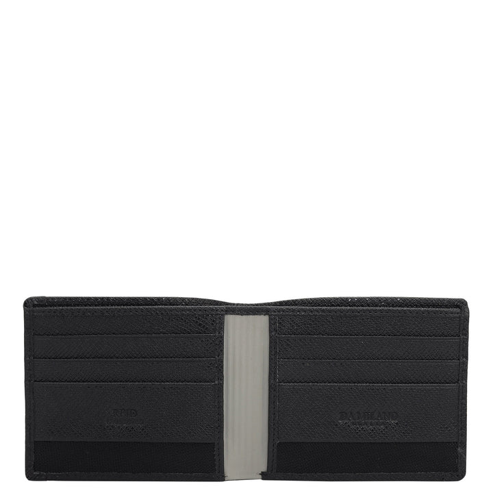 Black Bifold Leather Mens Wallet