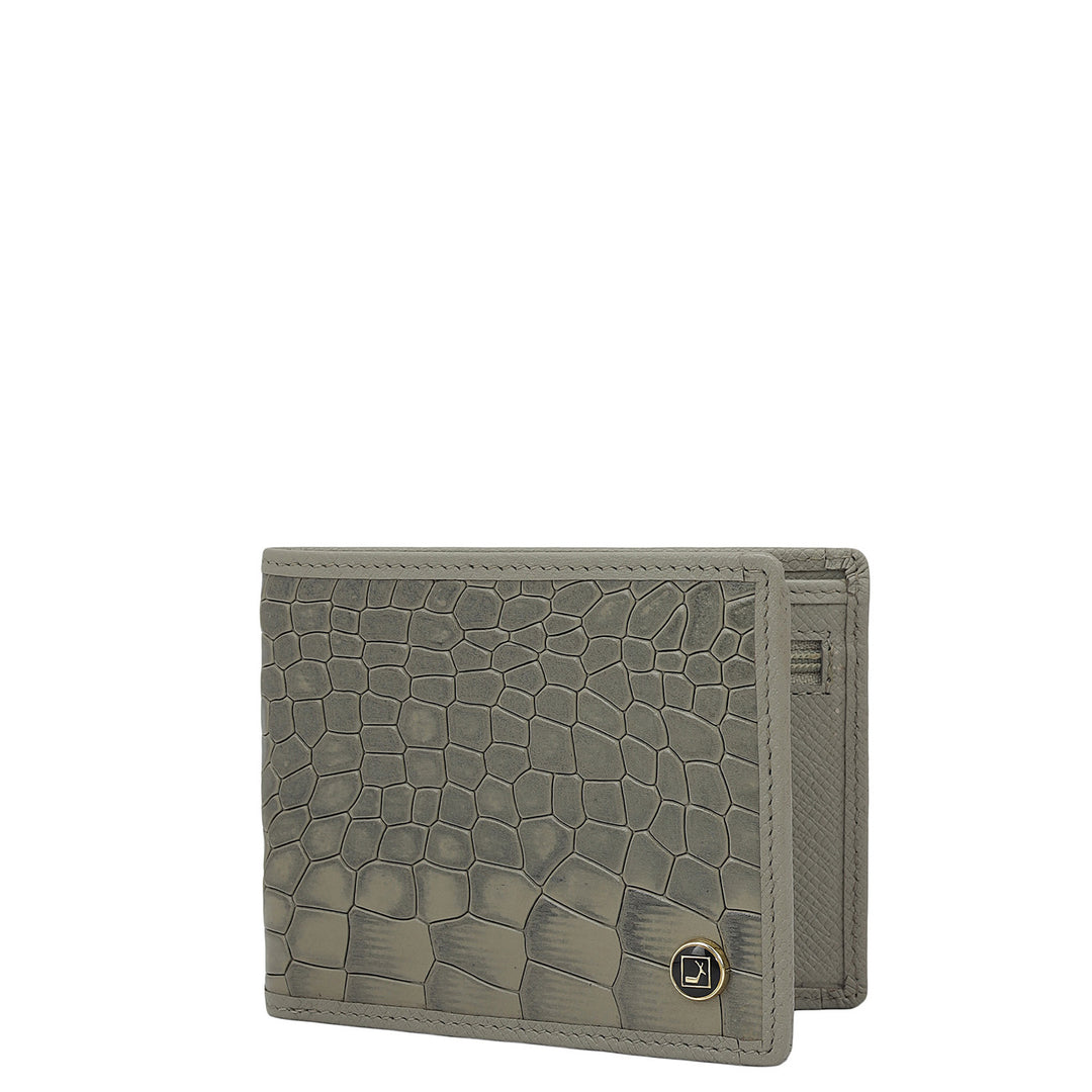 Stone Grey Bifold Leather Mens Wallet