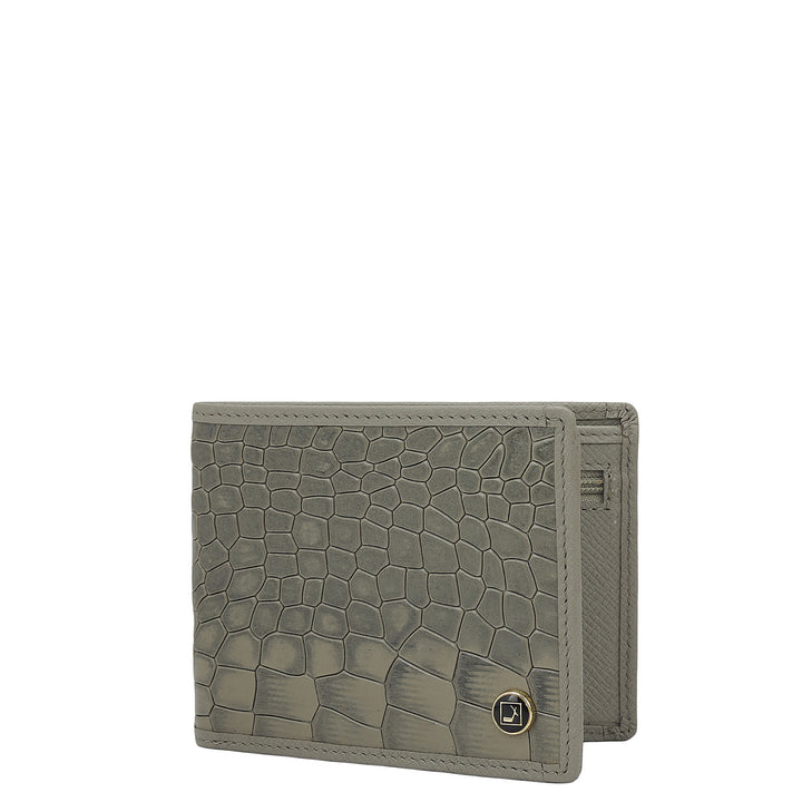 Stone Grey Bifold Leather Mens Wallet