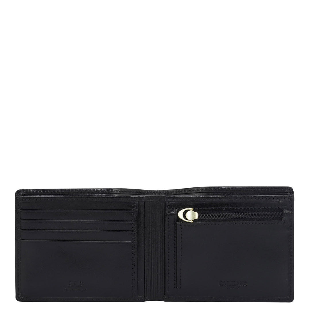 Black Bifold Leather Mens Wallet