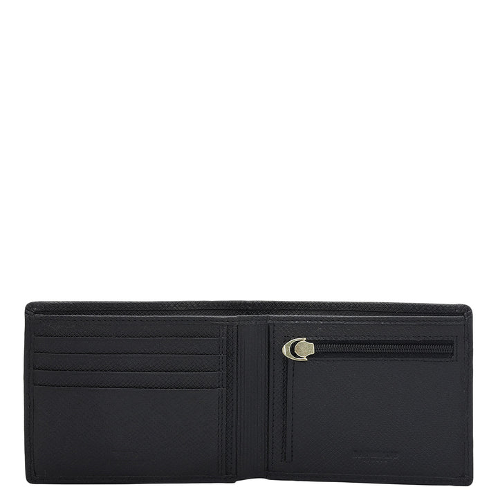 Black Bifold Leather Mens Wallet