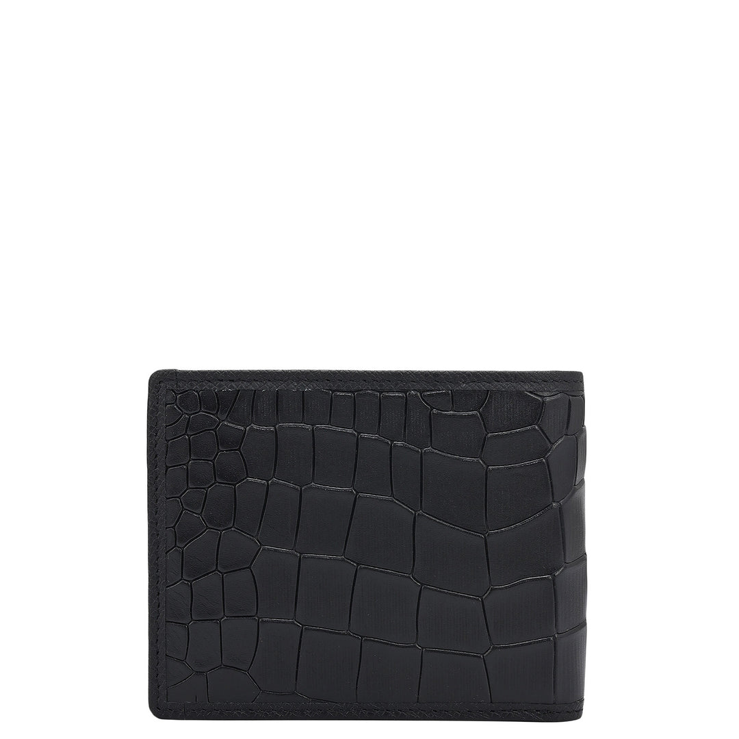 Black Bifold Leather Mens Wallet