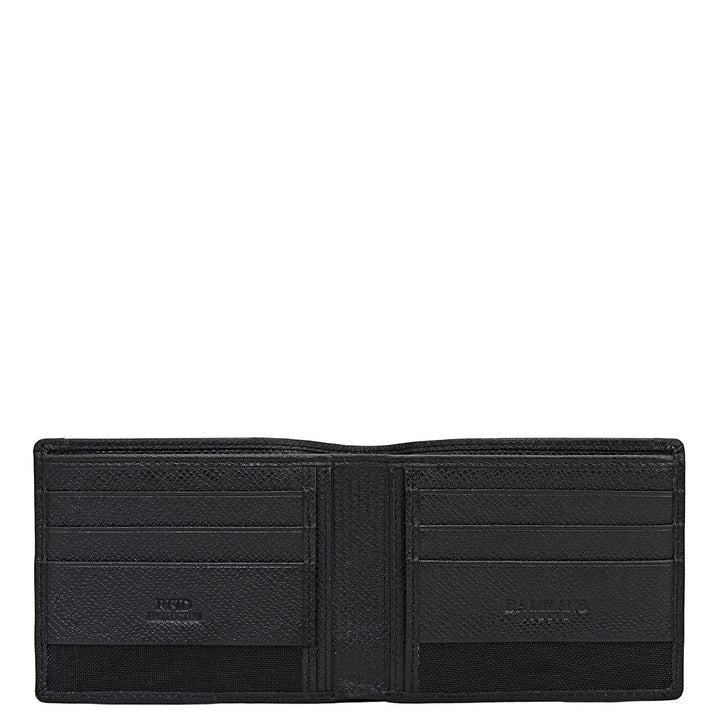 Black Bifold Leather Mens Wallet