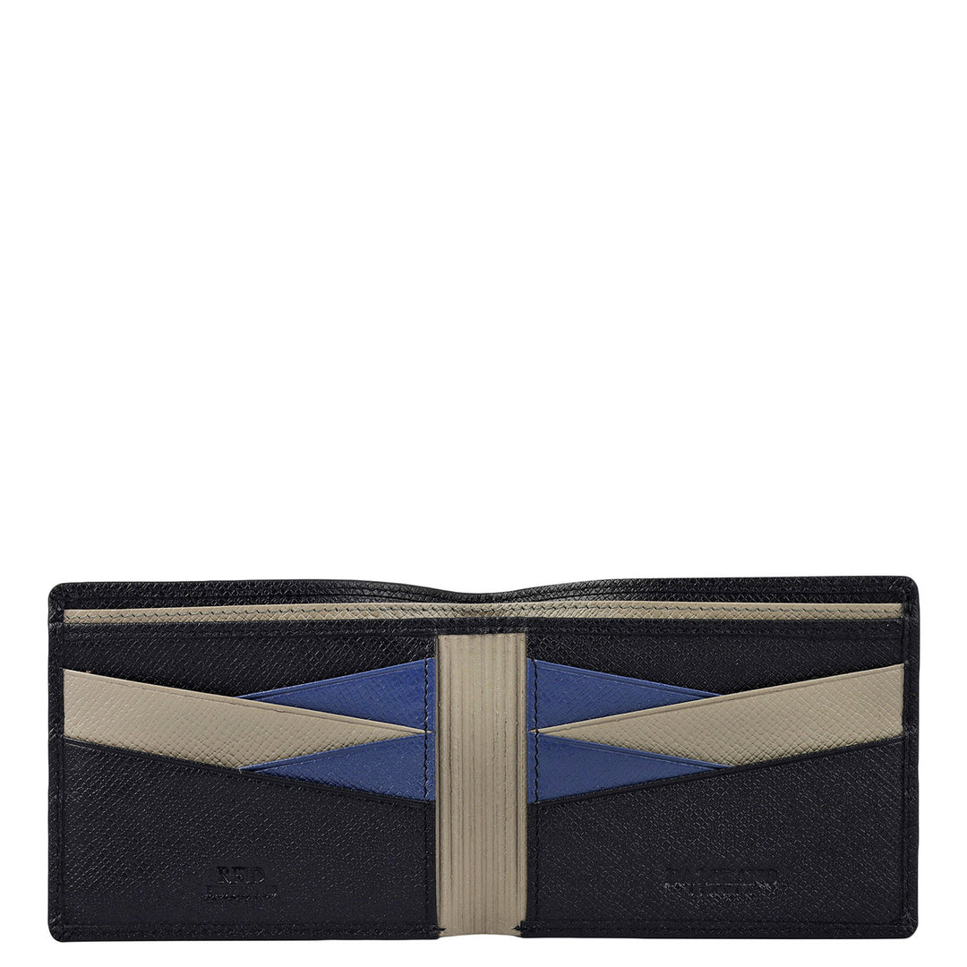 Black Bifold Leather Mens Wallet