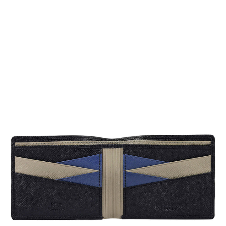 Black Bifold Leather Mens Wallet