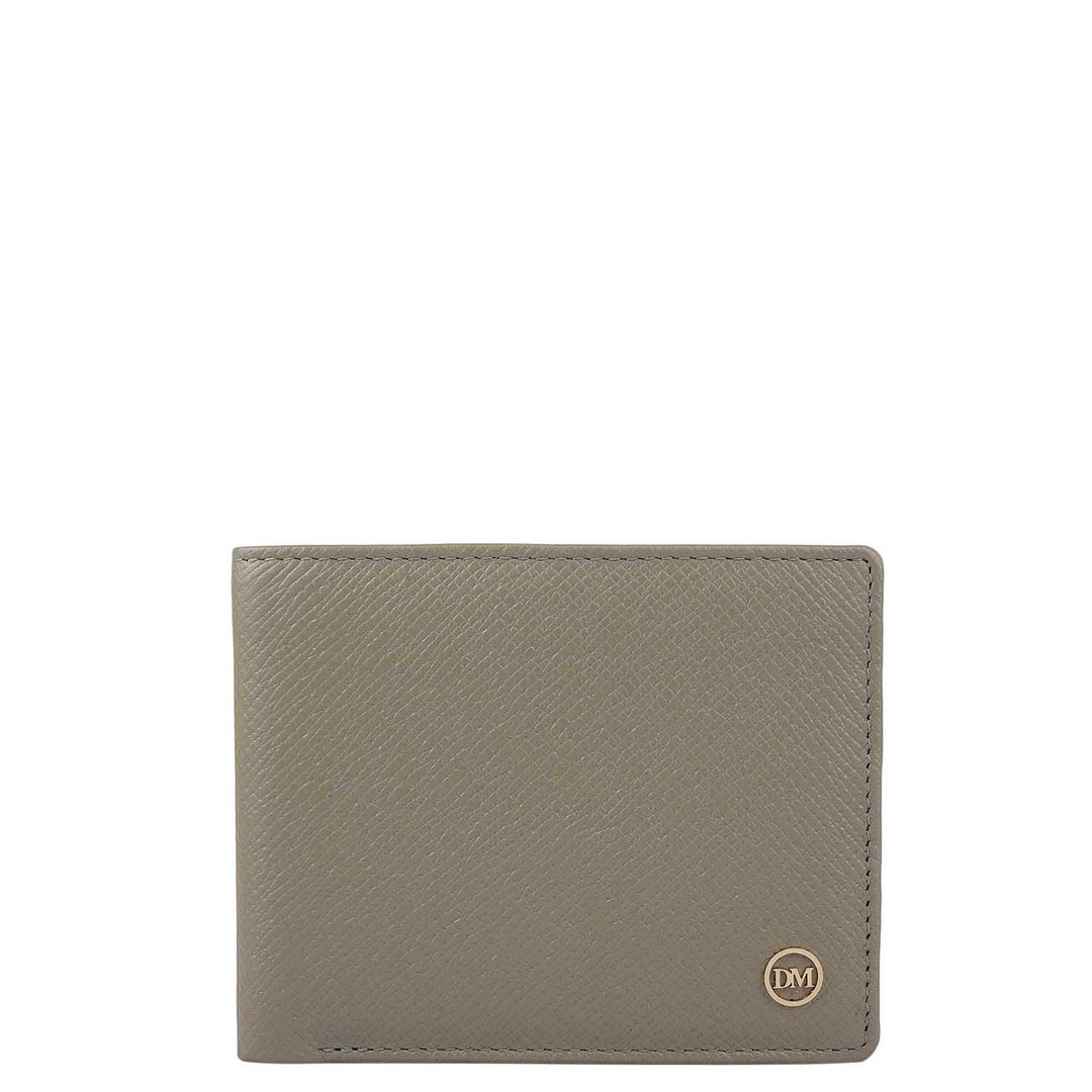 Stone Grey Bifold Leather Mens Wallet