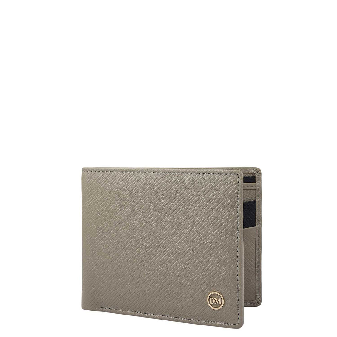 Stone Grey Bifold Leather Mens Wallet
