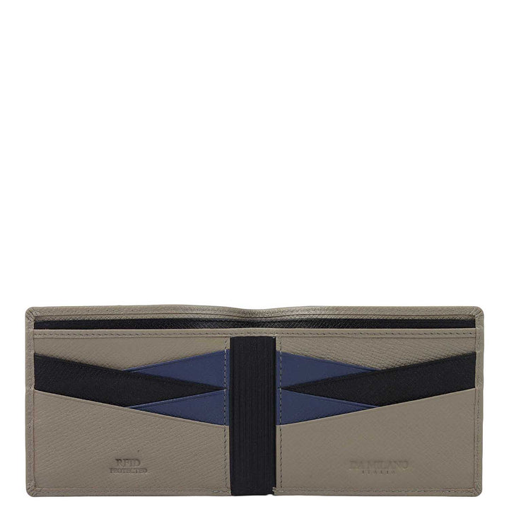 Stone Grey Bifold Leather Mens Wallet