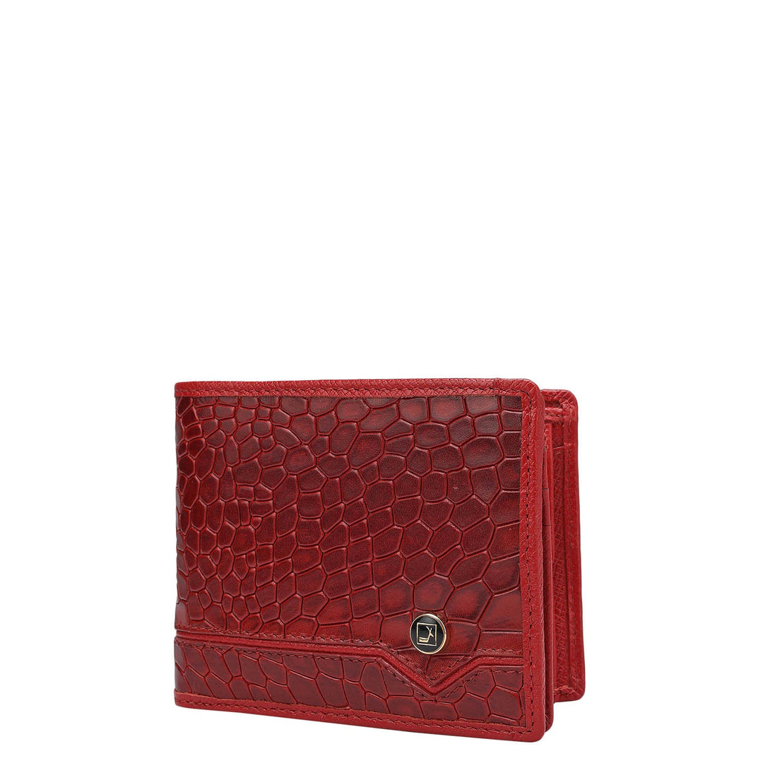 Red Bifold Leather Mens Wallet