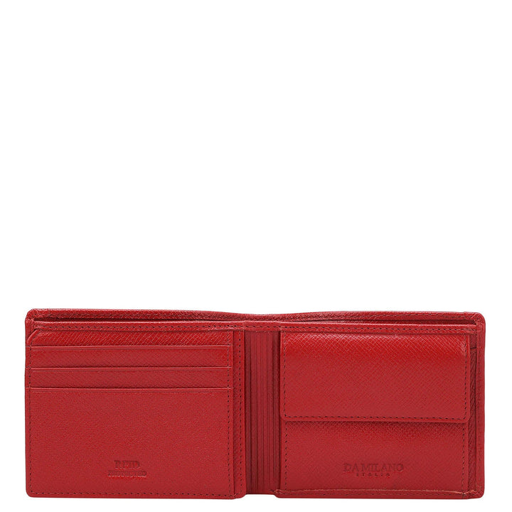 Red Bifold Leather Mens Wallet