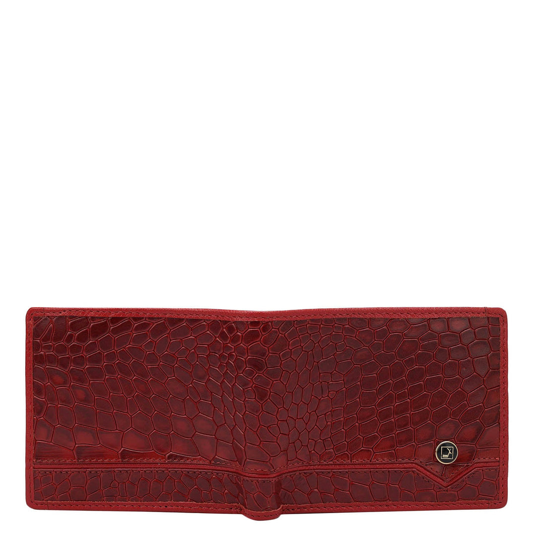 Red Bifold Leather Mens Wallet