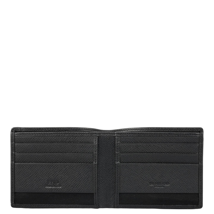 Black Bifold Leather Mens Wallet