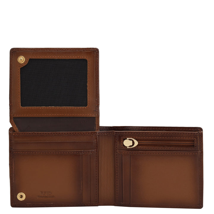 Cognac Bifold Leather Mens Wallet