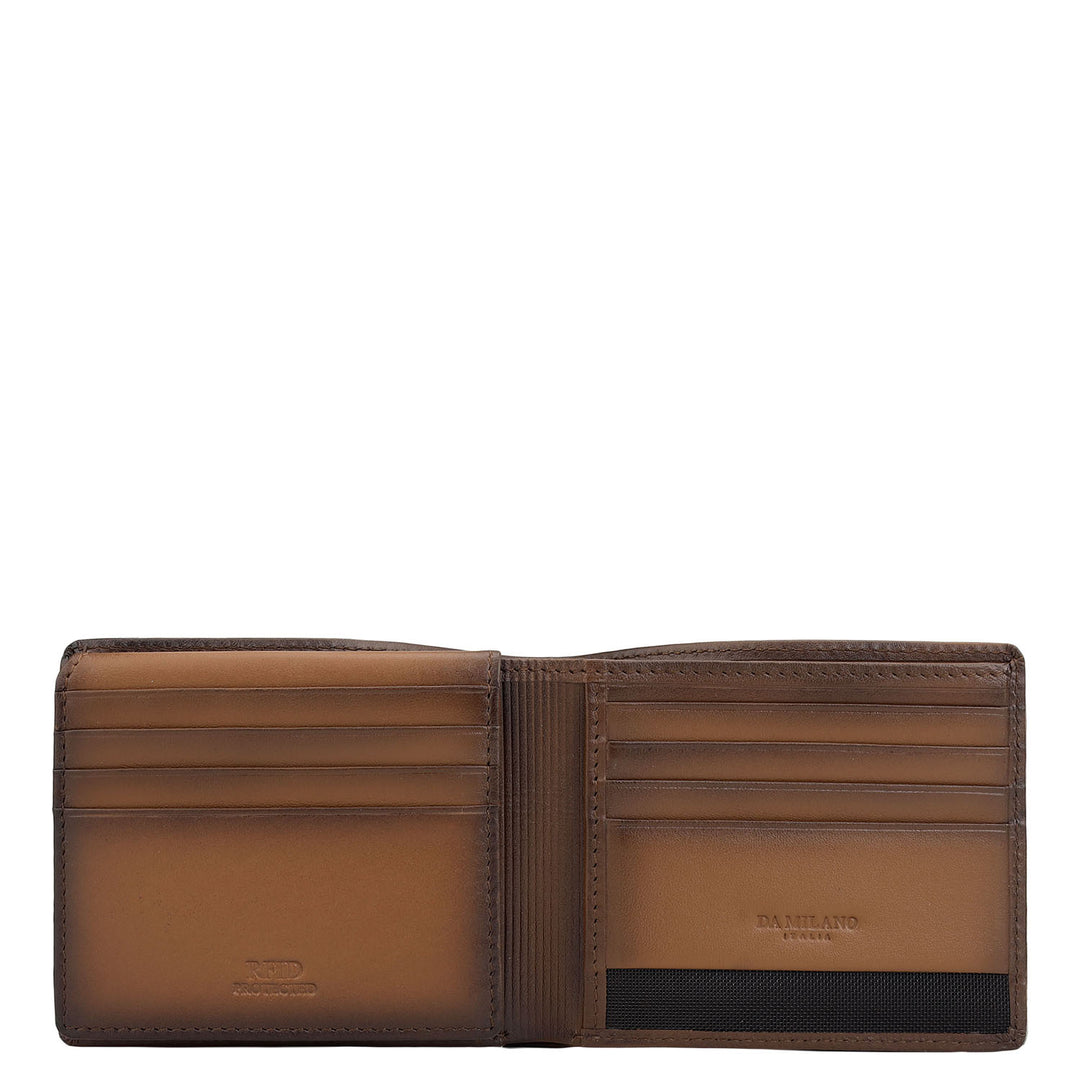 Cognac Bifold Leather Mens Wallet