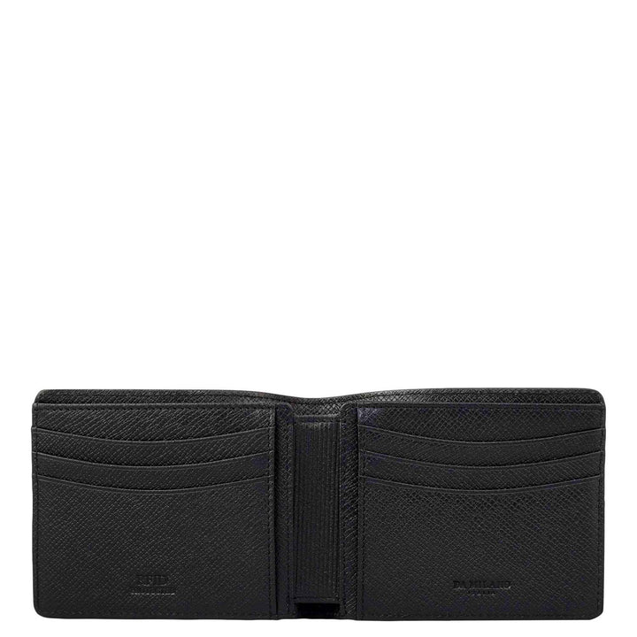 Black Bifold Leather Mens Wallet