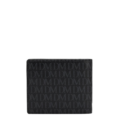 Franzy Monogram Leather Mens Wallet - Black