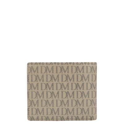 Franzy Monogram Leather Mens Wallet - Chalk