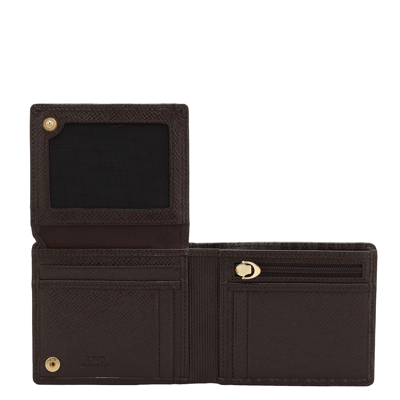 Franzy Monogram Leather Mens Wallet - Chocolate