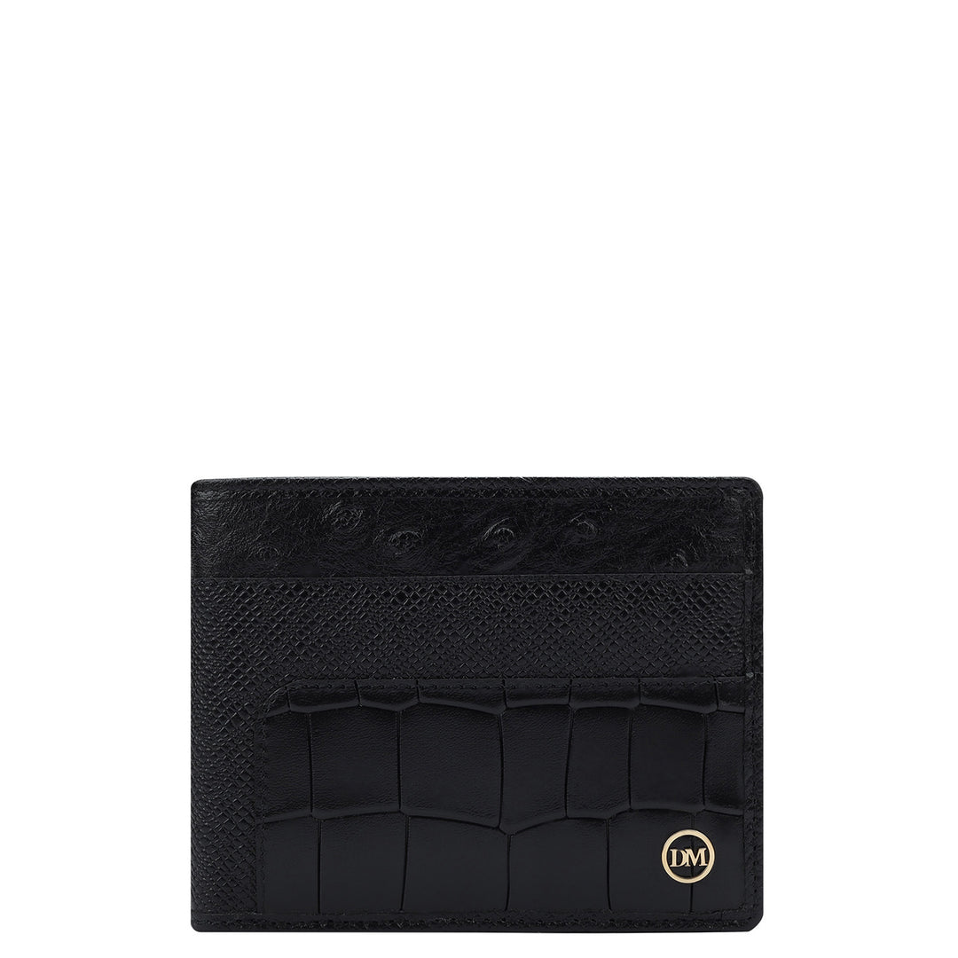 Franzy Croco Leather Mens Wallet - Black