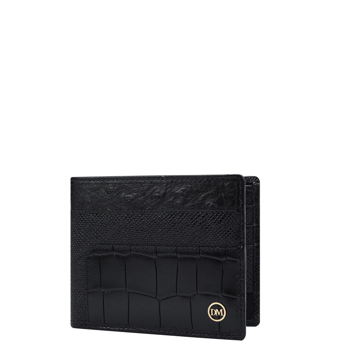 Franzy Croco Leather Mens Wallet - Black